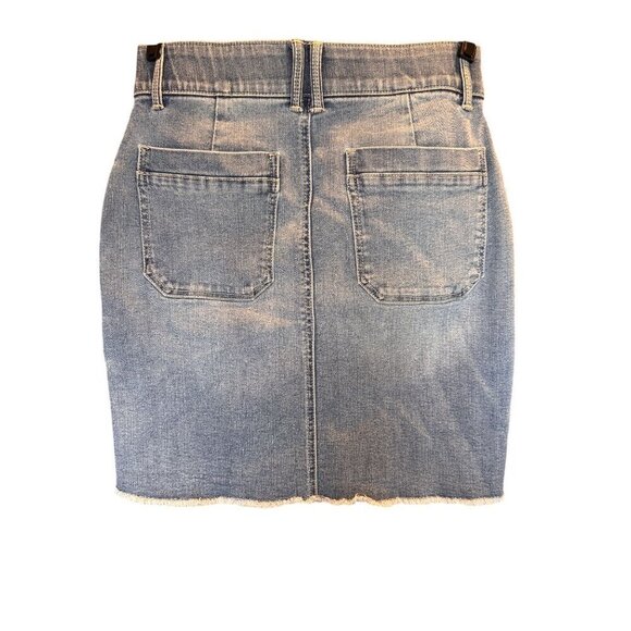 Wit & Wisdom Frayed Hem With Pocket Details Denim Skirt Women's Size 4 - Picture 3 of 7